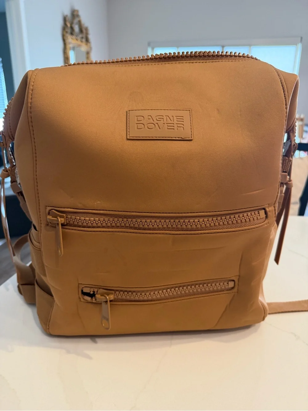 Dagne Dover Diaper Bag Backpack in Camel